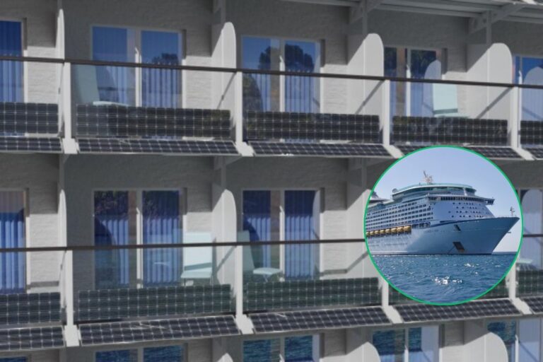 Balkon fotovoltaïsche, wetenschappers bestuderen de effecten van het installeren op de hutten van cruiseschepen						


