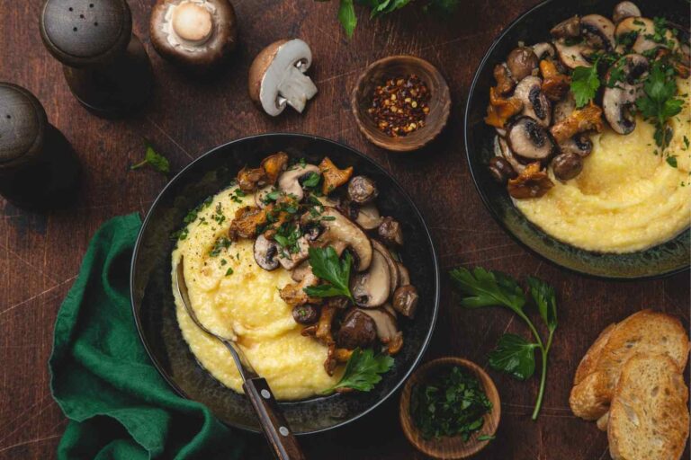 polenta con mix di funghi