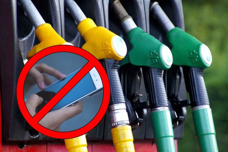 Pompa di benzina e smartphone