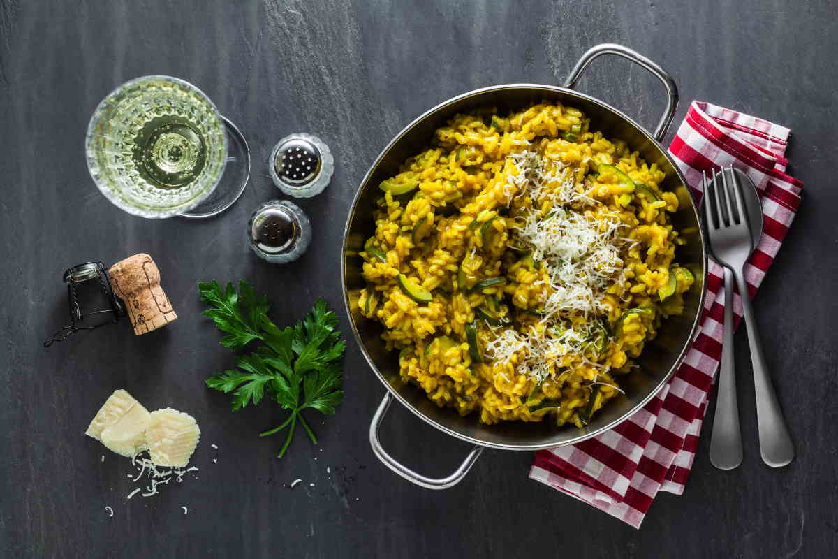 Risotto saffraan courgette