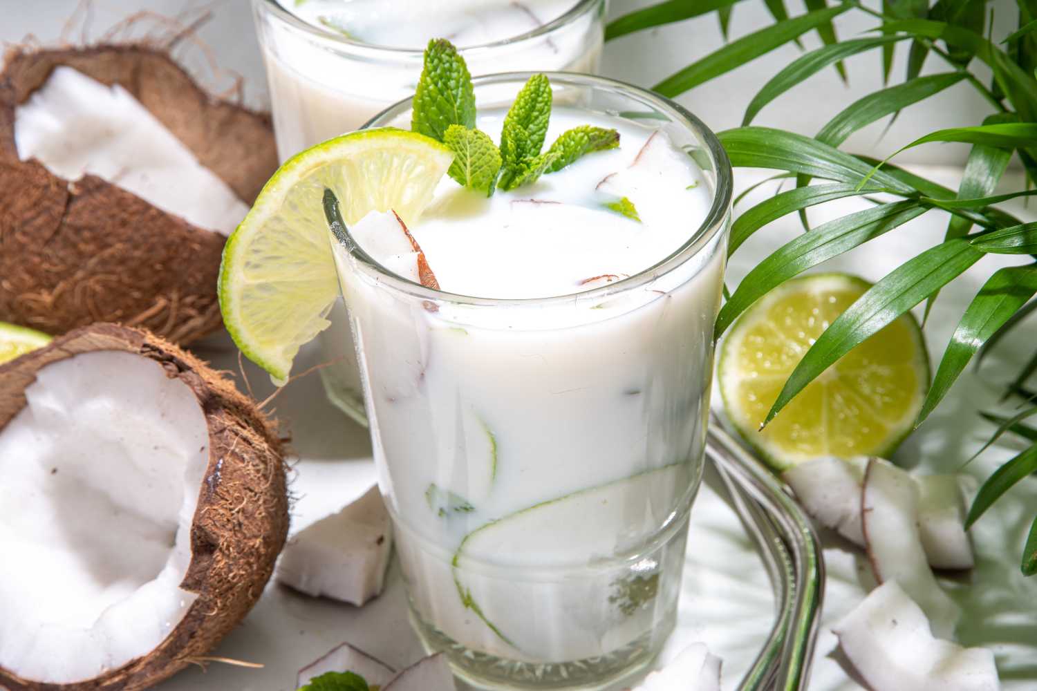 Kokoswater en limoen 2 cocktail