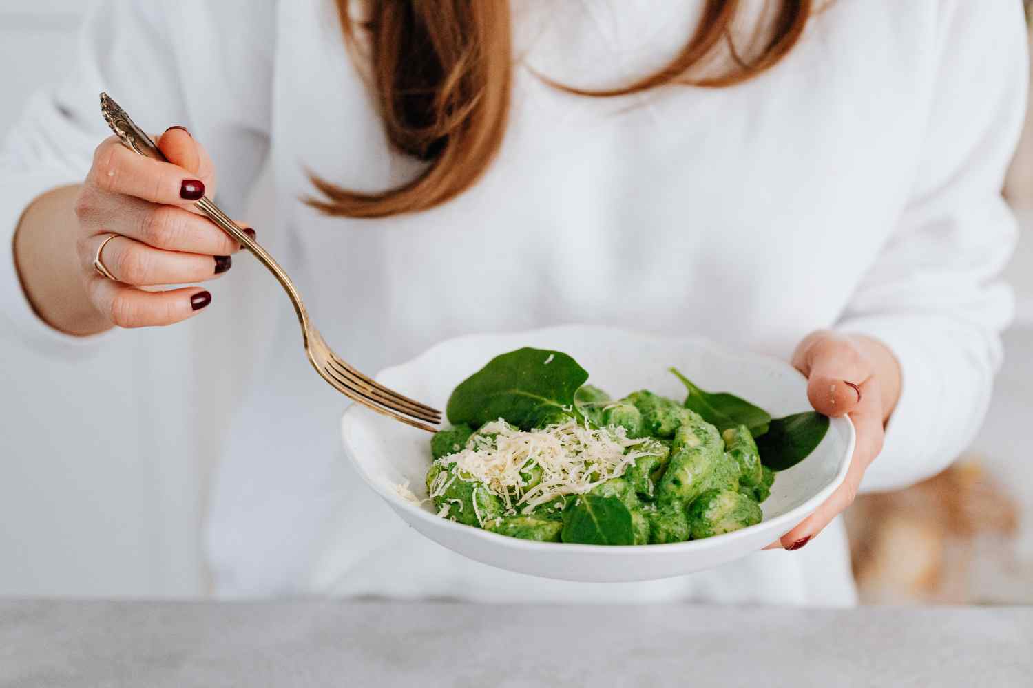 Aardappelgnocchi met spinazie crème