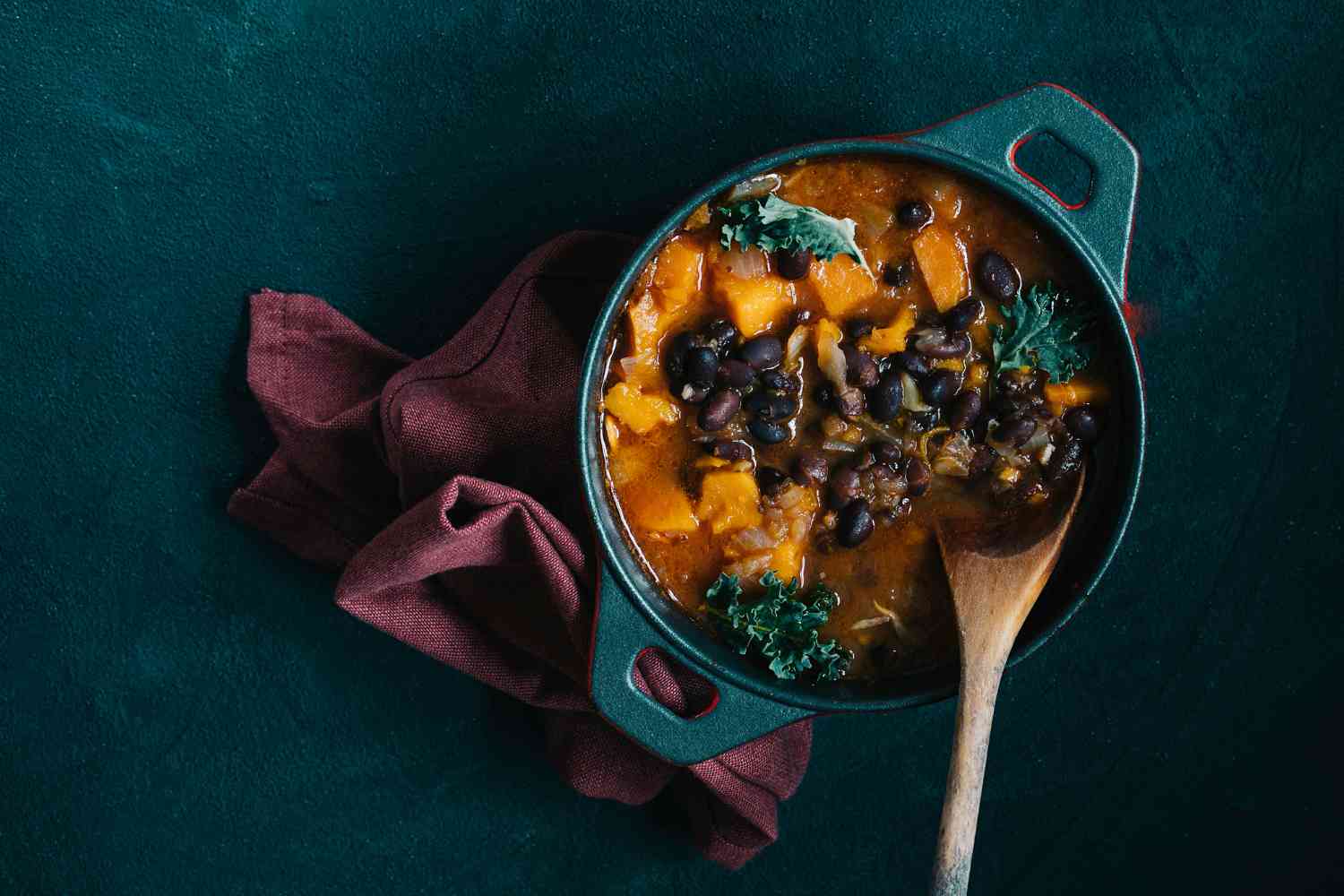 chili-pompoen en bonen