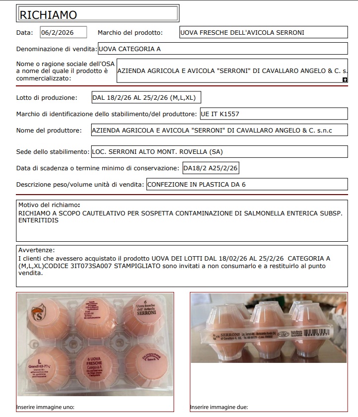 eieroproep 2 serroni van gevogelte