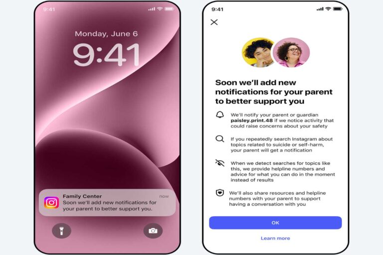 Instagram waarschuwt ouders als hun tieners herhaaldelijk op zoek zijn naar zelfmoord of zelfbeschadiging
