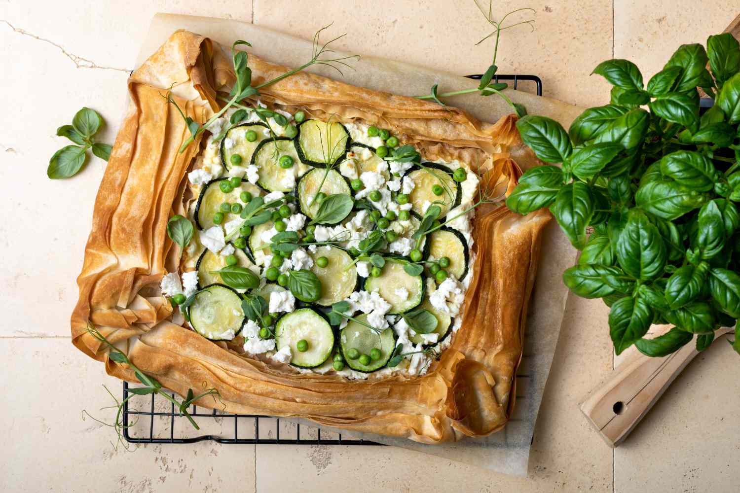 Courgettetaart met filodeeg