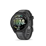 Garmin Forerunner 165, hardloopsmartwatch, 43 mm, GPS, Cardio, VO2max, ochtendrapport, HRV-status, gratis 5K-, 10K- en 21K-plannen, trainingsgereedheid, GarminPay (zwart en leigrijs)