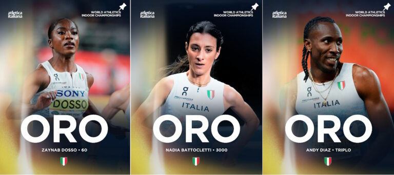 20 en 21 maart, de gouden dagen van de Italiaanse atletiek, drie onvergetelijke gouden medailles op de wereldkampioenschappen indoor in Torun
