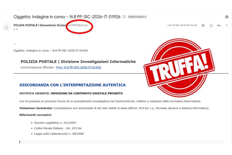 Mail Polizia Postale truffa