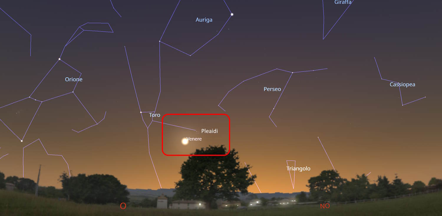 kusjes maan jupiter venus pleiades april 2026