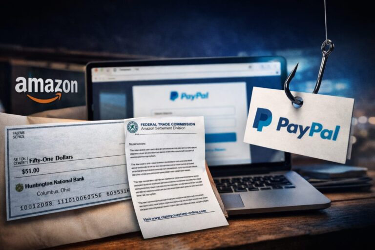 Hoe werkt de Amazon-terugbetalingszwendel die per post arriveert en echte namen gebruikt, een echte bank, maar een site die je moet vermijden
