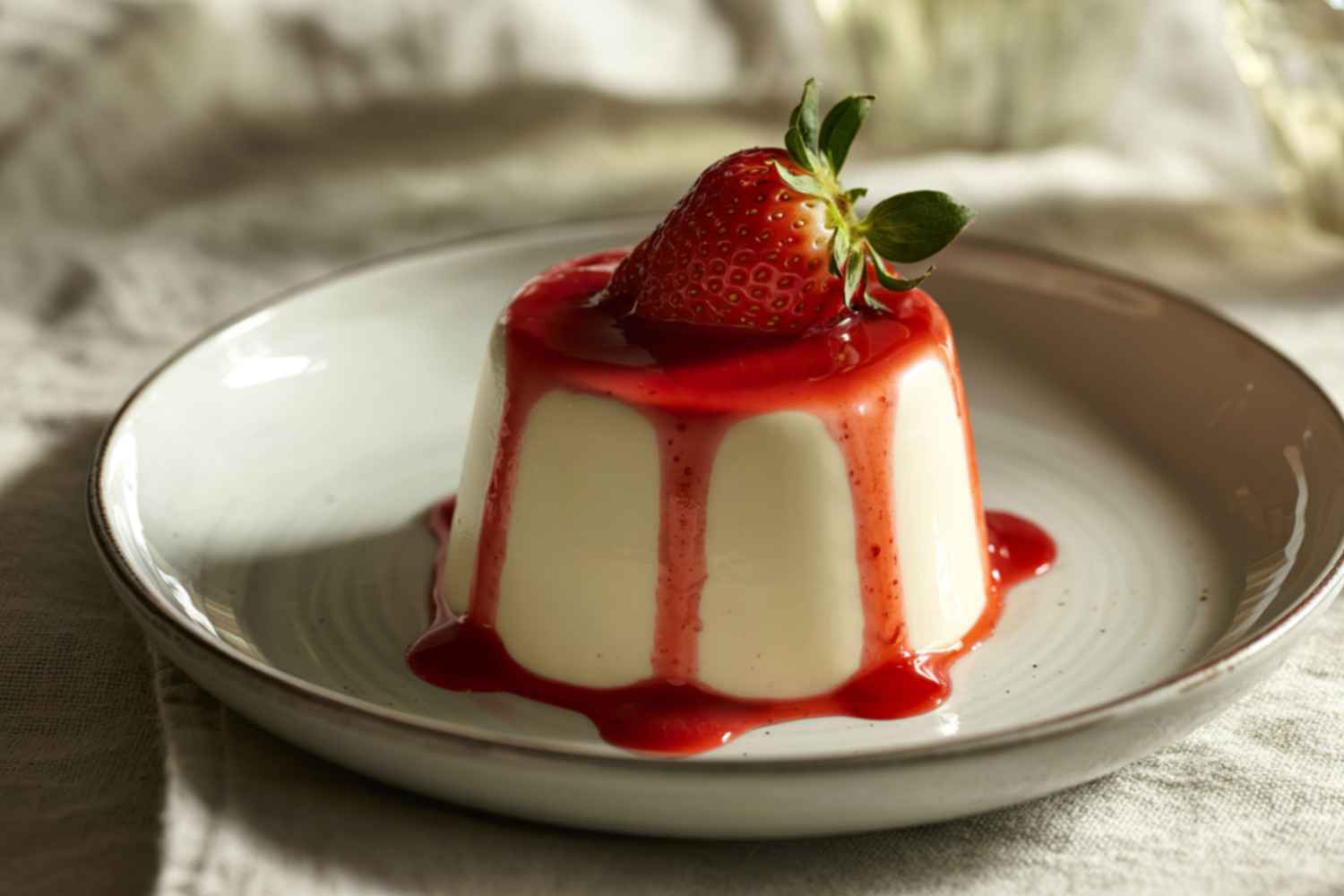 Pannacotta van aardbeien