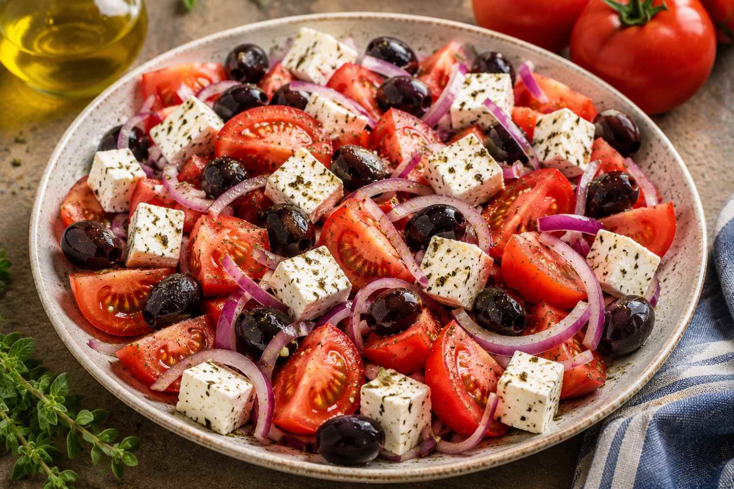 Griekse salade zonder komkommers