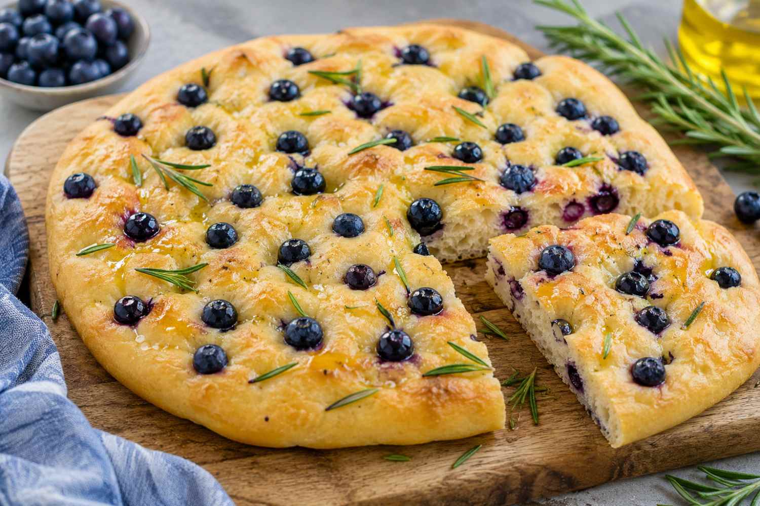 bosbessen- en rozemarijnfocaccia