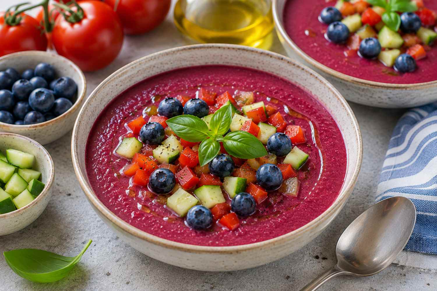 Gazpacho van bosbessen