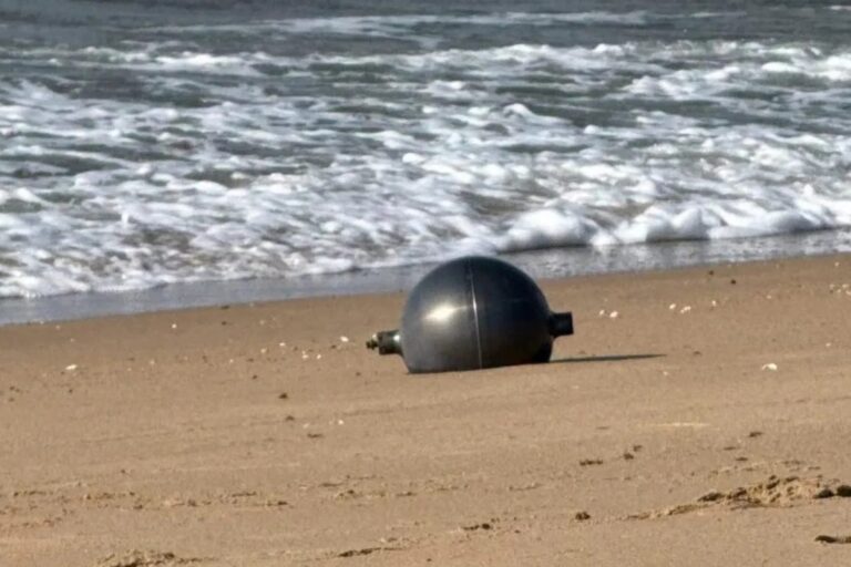 Sfere argentate spiaggia Queensland Astralia
