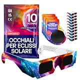 Solar Eclipse-bril, 10 stuks met 3 filters voor smartphone - ISO 12312-2 en CE-gecertificeerd, complete set voor het observeren en fotograferen van de zonsverduistering, AAS 2026