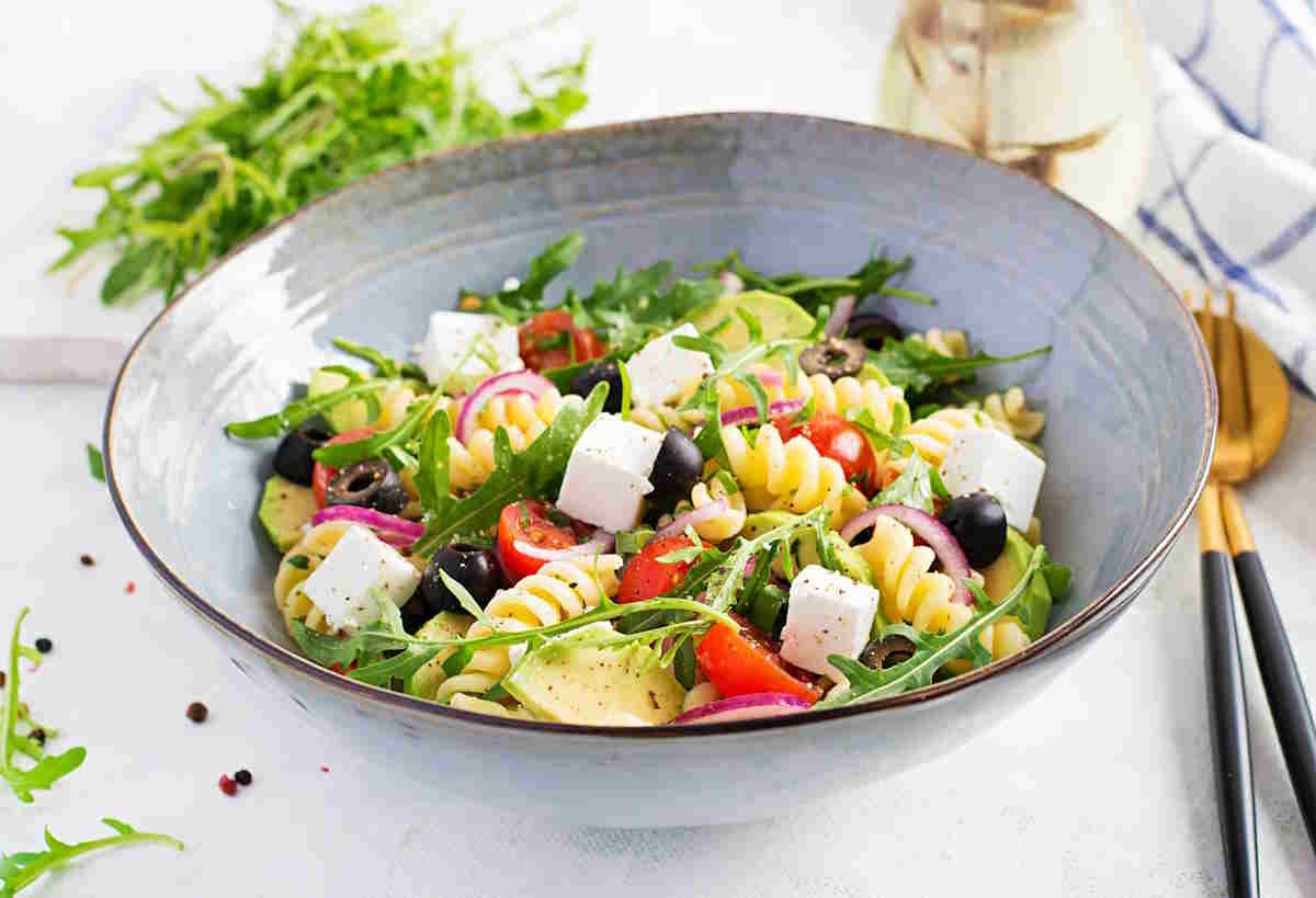 koude feta en tomatenpasta