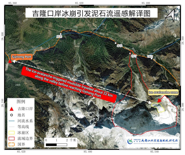 De ramp in Nepal, een nieuwe aardverschuiving heeft een stuwmeer gecreëerd, reddingswerkers zijn geëvacueerd
