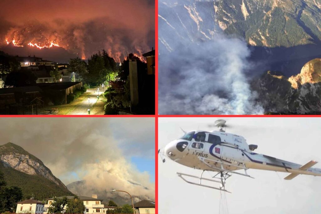 Friuli staat in brand: bossen staan ​​in brand en huizen worden geëvacueerd