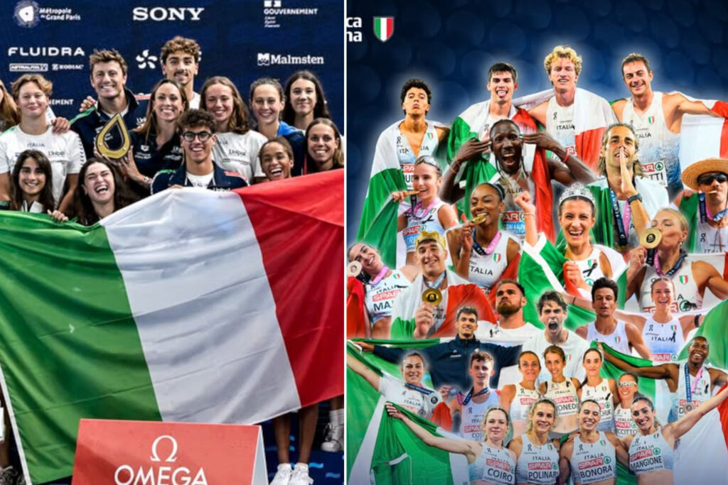Legendarische Italianen op de Europese kampioenschappen: eerste op de atletiekmedailletafel en tweede in zwemmen (en Manila Esposito wint goud in gymnastiek)