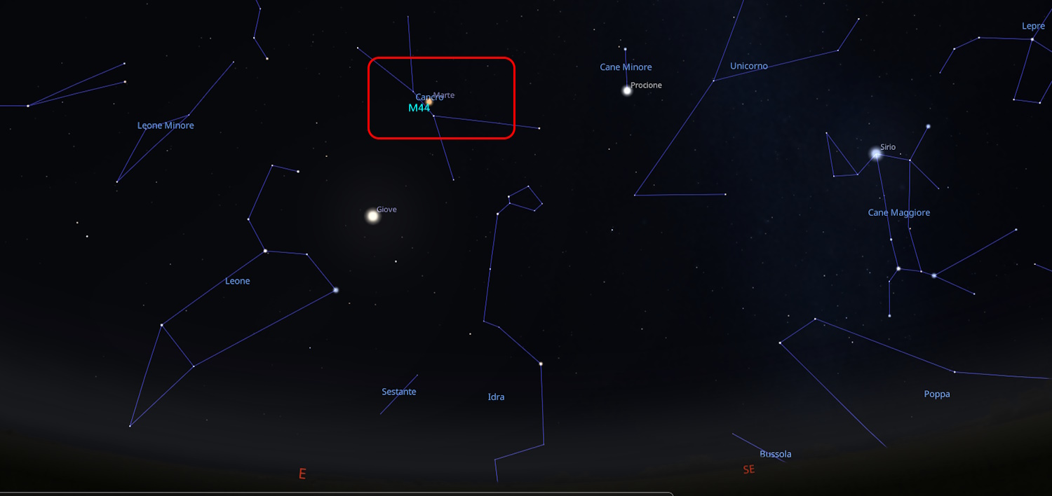Mars ondergedompeld in de kerststal