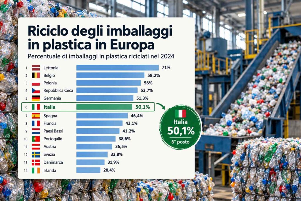 riciclo imballaggi plastica classifica Eurostat